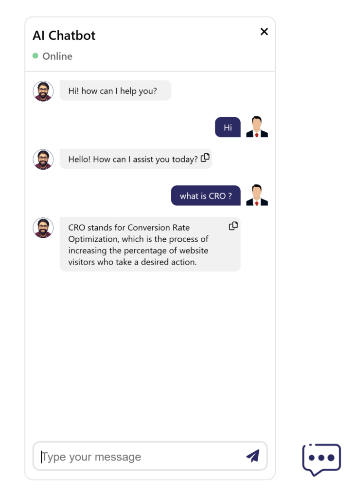 AI chatbot on wordpress test